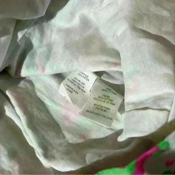 Lilly Pulitzer Strapless Dress Size 4 Tie Back Floral White Green Pink - Picture 6 of 11